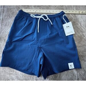Free Assembly Seersucker Blue Swim Shorts Trunks Bathing suit Small NWT